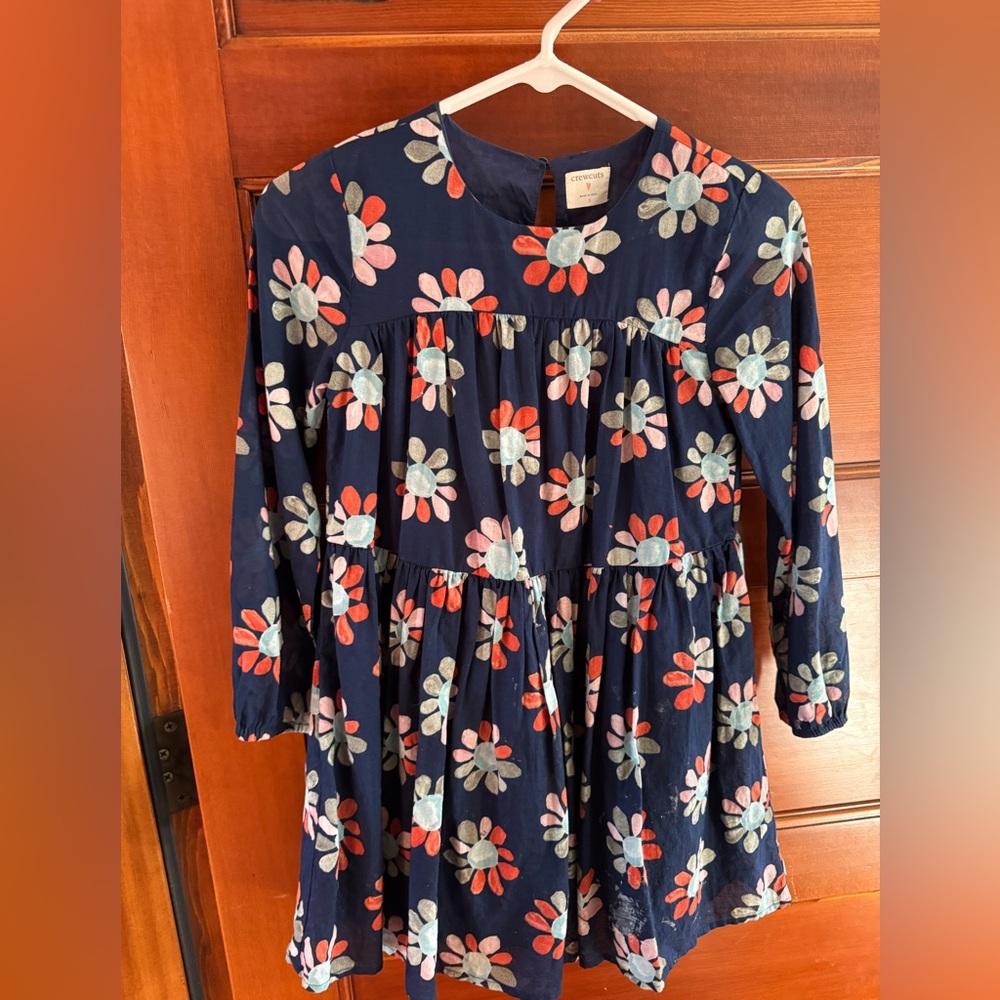 Crewcuts Floral Dress - Navy and Multicolor-size 8.